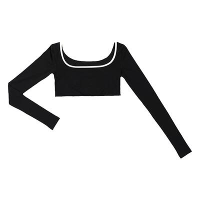 长袖原创设计常规撞色拼接女生