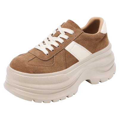 哈森厚底增高8cm拼色老爹鞋休闲板鞋女舒适百搭2026新款HCS268409