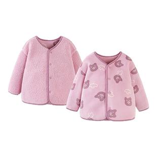 迷你巴拉巴拉男童女童摇粒绒外套宝宝羊羔绒夹克秋季新款儿童上衣