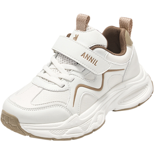 安奈儿男童运动鞋白色2026新款春季男孩大童小白鞋儿童鞋子跑步鞋