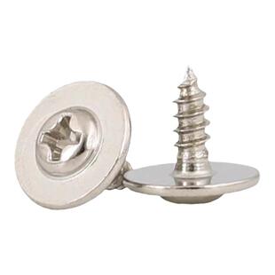 镀镍大帽圆头带垫自攻螺丝PWA盘头十字加大垫片介子小螺钉M2M3-M4