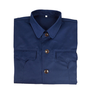 新款的确良军便衣春秋男士长袖工装服耐磨中山装外套民族服装大码