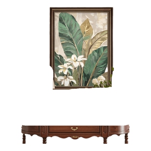 家大业大玄关装饰画2026新款大芬村油画美式入户正对们花卉肌理画