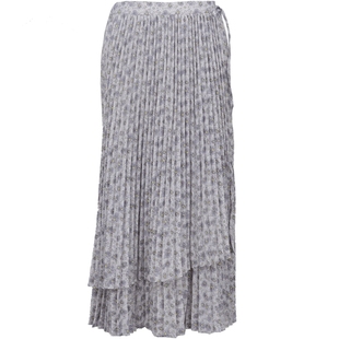 Nice Claup可爱百褶裙甜美碎花女印花半身裙中长款111400190C