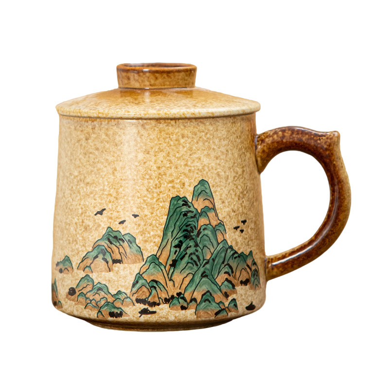 故宫文创茶具杯子千里江山伴手礼物泡茶杯马克杯定制印logo送长辈