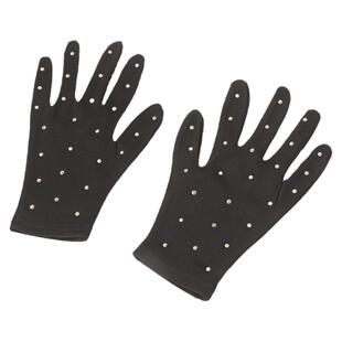 花样滑冰表演出手套儿童花滑训练比赛考级专用烫钻米白黑色加绒