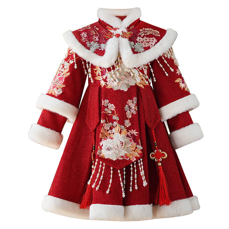 女童汉服唐装裙子秋冬儿童连衣裙
