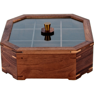 北美黑胡桃木实木坚果盒桌面收纳盒过年零食摆放盘客厅茶几糖果盒