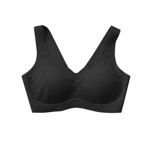 女士蕾丝无痕文胸 宽肩带背心式胸罩 无钢圈聚拢一片式内衣四季款