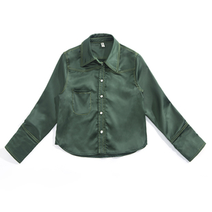 【清仓五折】小众设计女宽松网红chic上衣春夏港味衬衫短款外套女