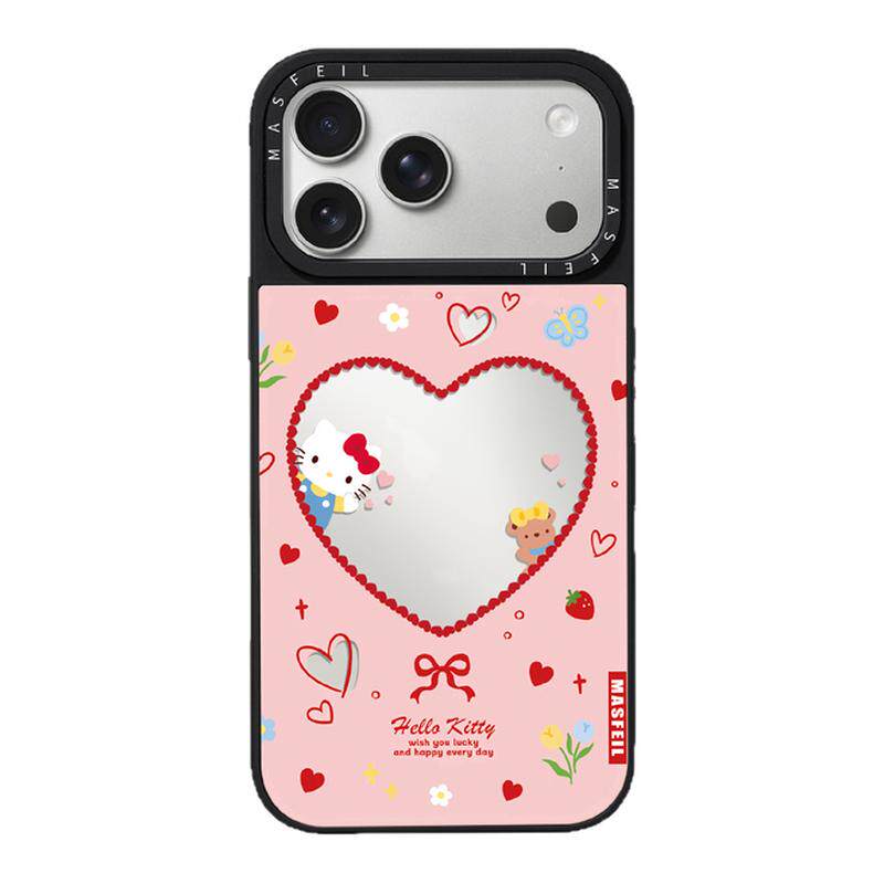 MASFEIL×猫咪心事适用iPhone17Promax手机壳新款ip15磁吸带支架苹果16Pro套Jo5镜面高级感13pm全包14可爱女