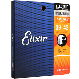 Elixir电吉他弦镀膜伊利克斯琴弦NANOWEB POLYWEB OPTIWEB 09 010