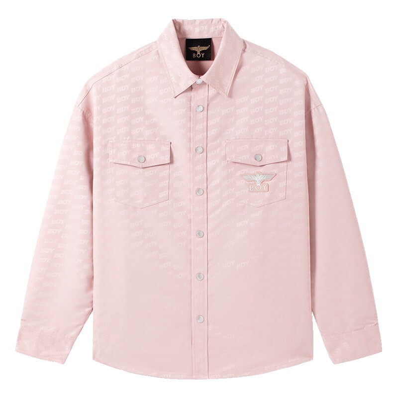 【甜粉英伦】BOYLONDON春季情侣款外套满印潮流长袖衬衫N21900