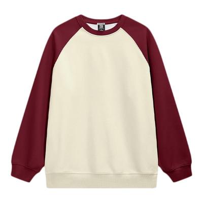 美式重磅撞色插肩卫衣女士