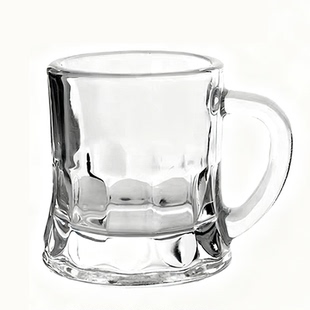 韩国烧酒杯可爱玻璃杯定制图案带把手小酒杯印logo耐热白酒杯印字