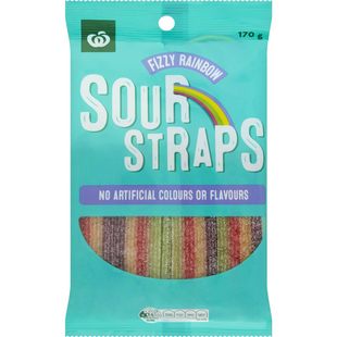 澳洲Woolworths/coles彩虹酸味条软糖酸甜可口糖果Rainbow Straps