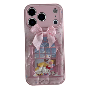 少女心粉色可爱HelloKitty带挂链适用苹果17PRO手机壳iPhone16ProMax新款15pro女款小众13硅胶14防摔全包软壳