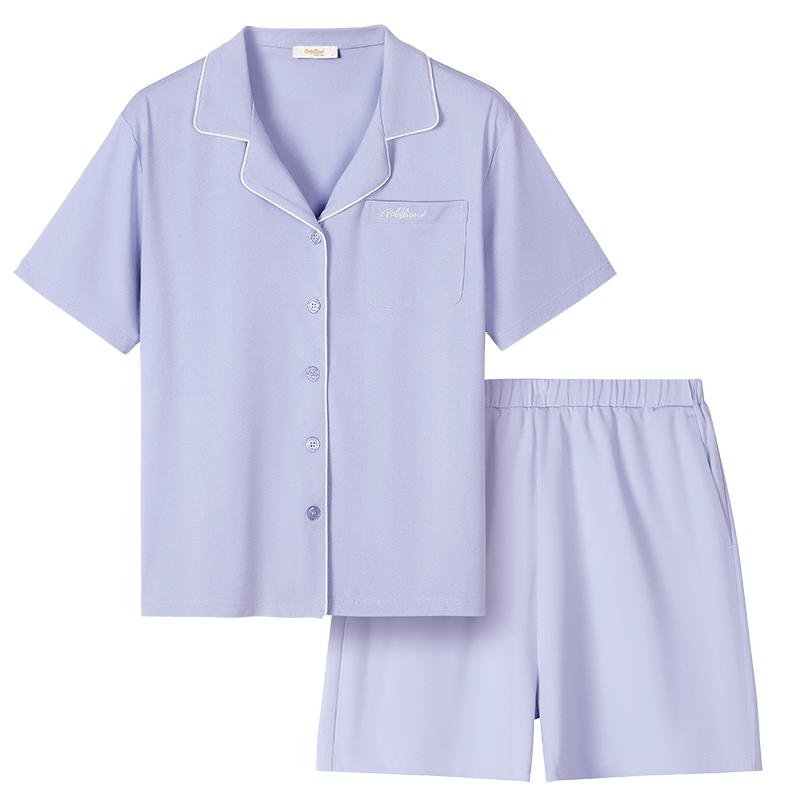 金利来睡衣女款夏季新款短袖短裤情侣可外穿家居服男套装两件套