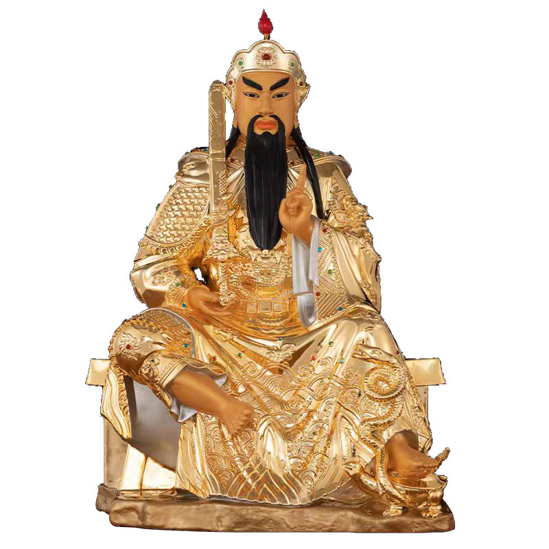 真武大帝玄武祖师铜像供奉摆件
