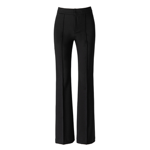 超模神裤高弹力显瘦微喇裤女小黑裤针织西装长裤子秋冬中缝喇叭裤