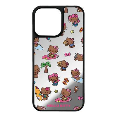 17promax手机壳黑皮kitty磁吸带镜子适用苹果16日韩超火15plus小众好看iphone14卡通可爱13promax高档少女风