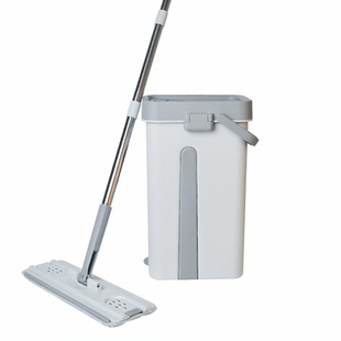 新款圣佳懒人拖把免手洗家用平板一拖净拖布墩布一刮净大桶战狼3