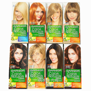 俄罗斯 Garnier卡尼尔染发剂膏染发乳蓝黑黑茶牛油果精油无氨110