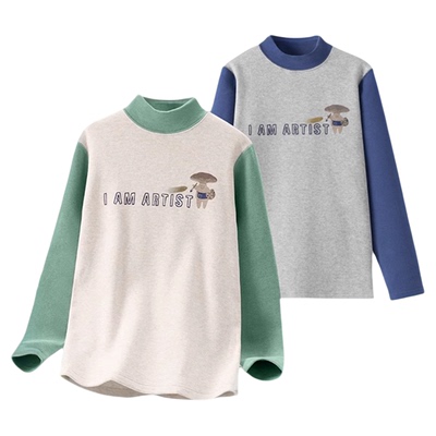 英博伦儿童保暖内衣男童打底衫冬季女童秋衣单件上衣中大童半高领