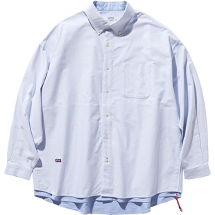 【官方正品】nautica白帆 日系中性简约条纹纯棉长袖衬衫WW4103