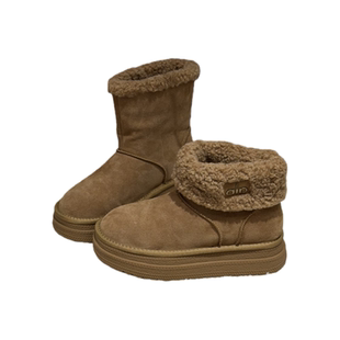 25新款反绒皮两穿雪地靴保暖百搭中帮防滑厚底棉鞋真皮泰迪短靴女