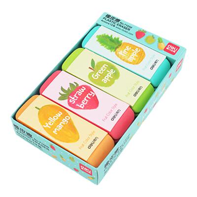 得力橡皮擦大号水果彩色擦得干净