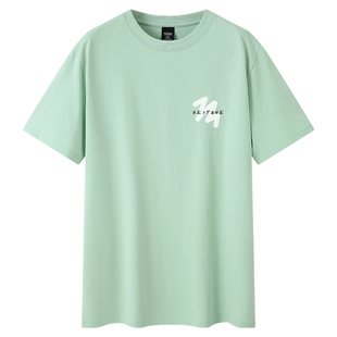 TEEK夏季浅绿色男士t恤短袖 2026新款重磅纯棉青少年高品质半袖潮