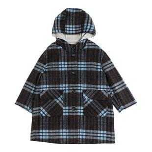 2025新款男女童双面羊绒大衣儿童羊毛呢子外套男童英伦格子亲子装