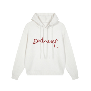 【Endweep官方店】撞色花体字logo刺绣连帽毛衣宽松软糯情侣上衣