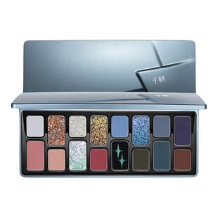 2025新款千妍16色星核玩妆眼影盘cos彩妆蓝色烟熏妆多色系综合盘