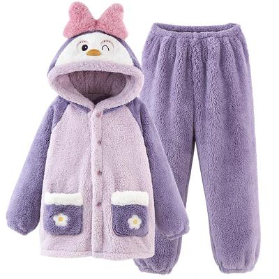 儿童睡袍女童睡衣浴袍软绵绵亲子