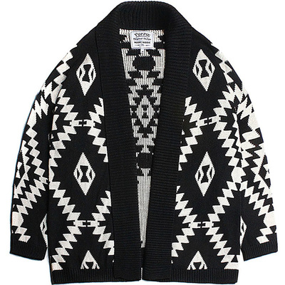 日系纳瓦霍图腾几何图案针织开衫
