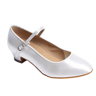 儿童摩登舞鞋 贝蒂BD501进口段面白色平跟 女童鞋标准舞国标