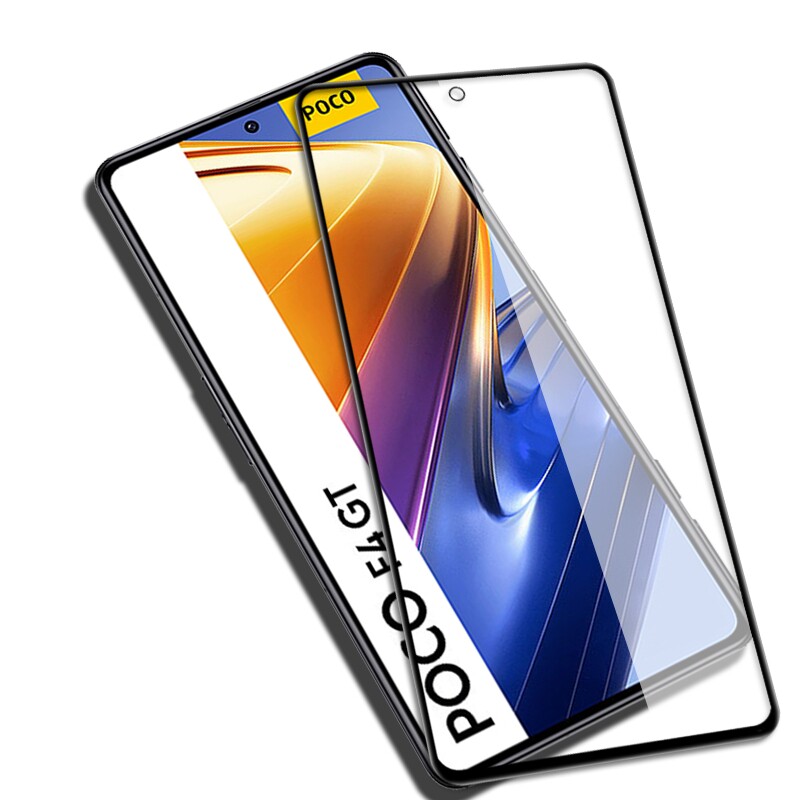 适用POCOF4GT黑边钢化保护膜