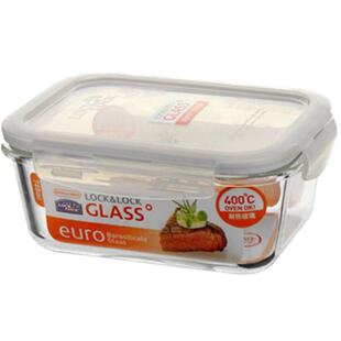 乐扣玻璃饭盒可微波炉加热保鲜盒上班族长方形分隔耐热便携便当盒