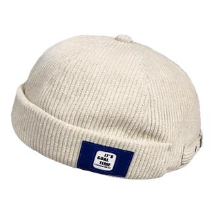 2024秋冬新款复古灯芯绒雅痞地主帽子女韩版百搭瓜皮帽男时尚休闲