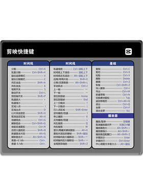 剪映快捷键鼠标垫小桌垫办公极简