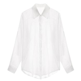 性感睡衣夏季长款男友风衬衫诱惑冰丝大码长袖薄款睡裙女春秋天