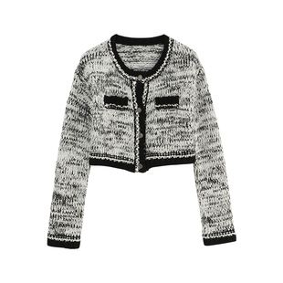 【商场同款】X--MOOM秋季新款高级感小香风针织开衫外套女