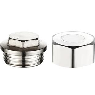 不锈钢管堵封头4/6分1寸内牙堵帽外丝闷头堵塞盖水管试压配件接头