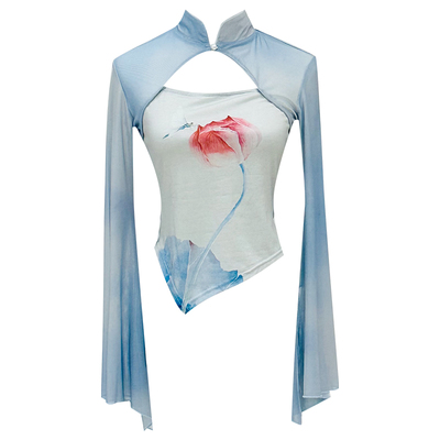 花尖改良旗袍上衣古典舞服