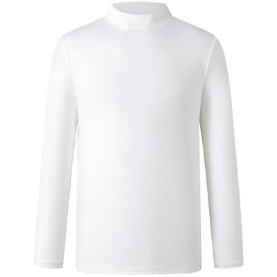 白小T半高领水云棉长袖T恤秋季