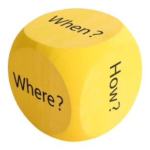 问题骰子课堂教具学英语疑问词儿童互动掷色子玩具幼儿园启蒙早教