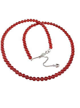 7A级天然极细红玛瑙项链女