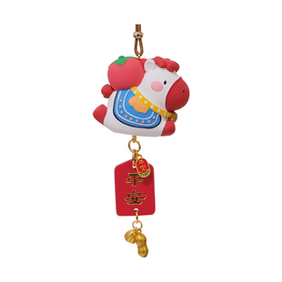 2026马年车载挂件小马公仔吉祥物汽车后视镜挂饰吊坠创意新年礼物
